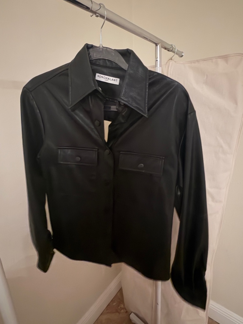 Nonchalant Faux Leather Shirt
